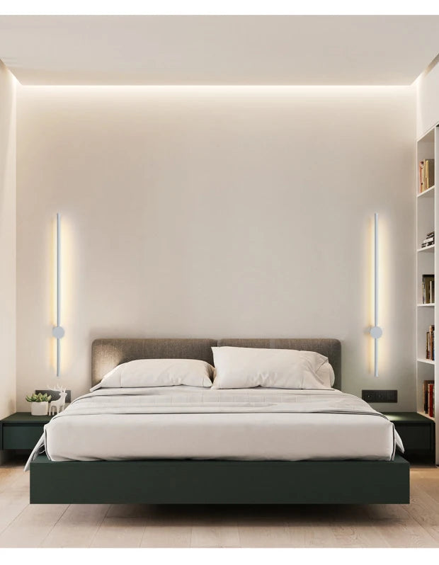 LUCKYLED Modern Led Wall Light AC85-290V Long Wall Lamp Sconce 100cm 120cm Interior Wall Light Bedside Bedroom Light Black White