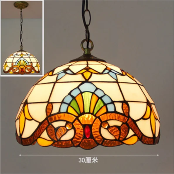 Nordic Tiffany chandelier Kitchen Dining room hallway handmade glass chandelier e27 indoor home decor peacock country lamp