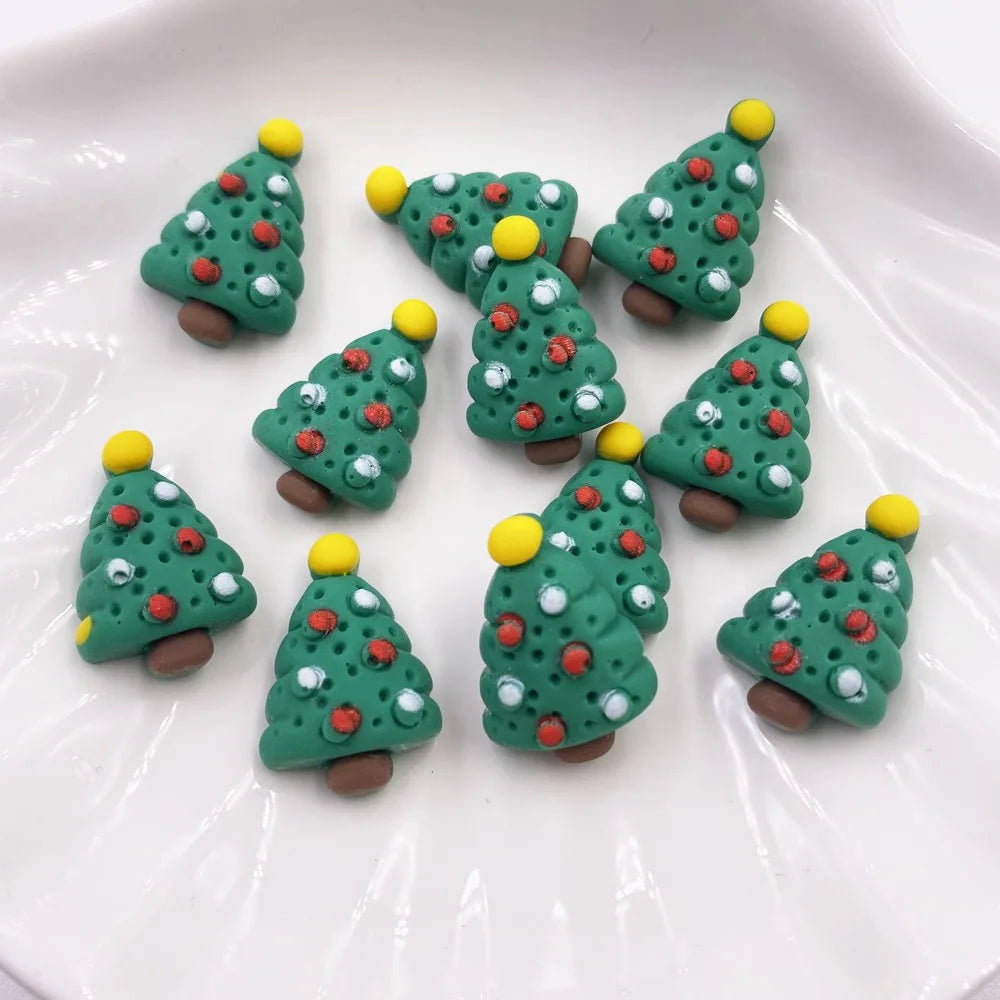 20PCS Kawaii Colorful Resin Elk Santa Glove Bell Flatback Cabochon Mini Cartoon Figurine Scrapbook DIY Christmas Decor Craft