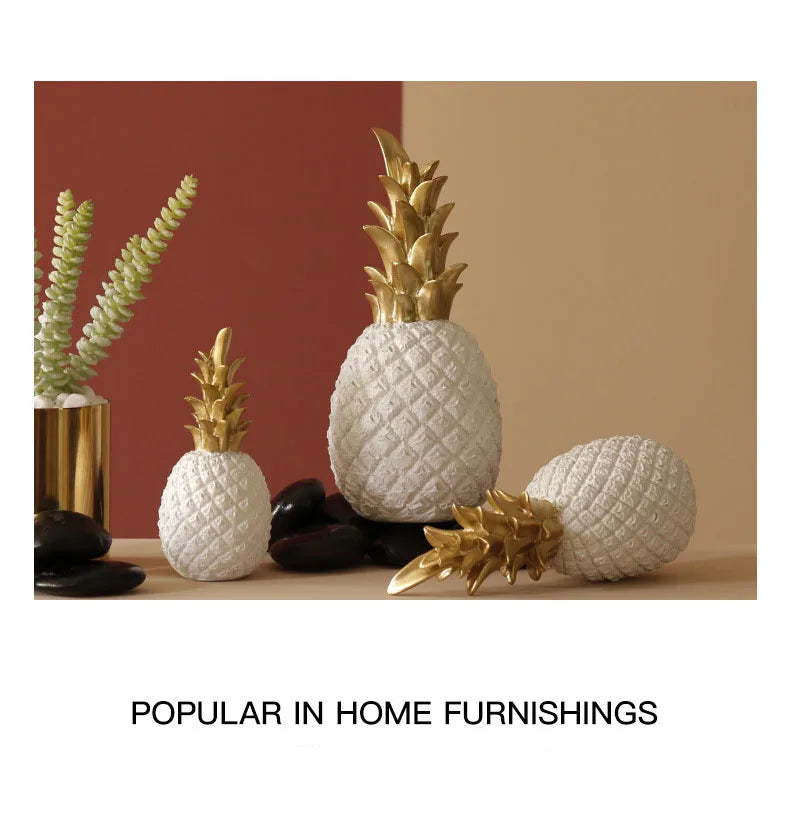 Nordic Modern Home Decor Pineapple Fruit Synthetic Resin Craft Window Desktop Display Props Living Room Home Decoration Crafts