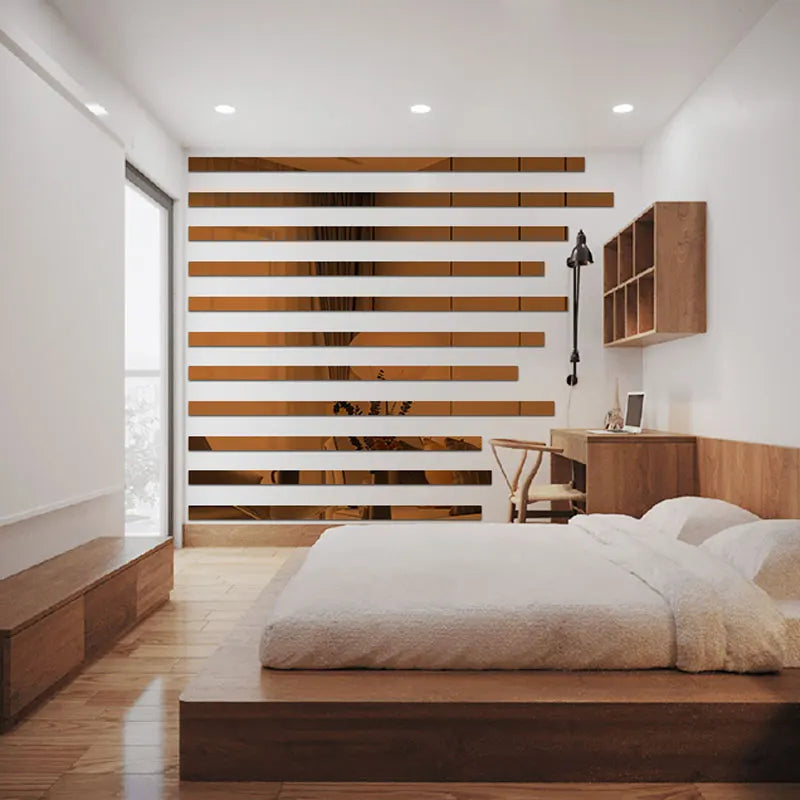 20pcs Simple Lines Acrylic 3D Wall Stickers DIY Background Mirror Strips Ceiling Waist Line Living Dining Room Art Home Decor