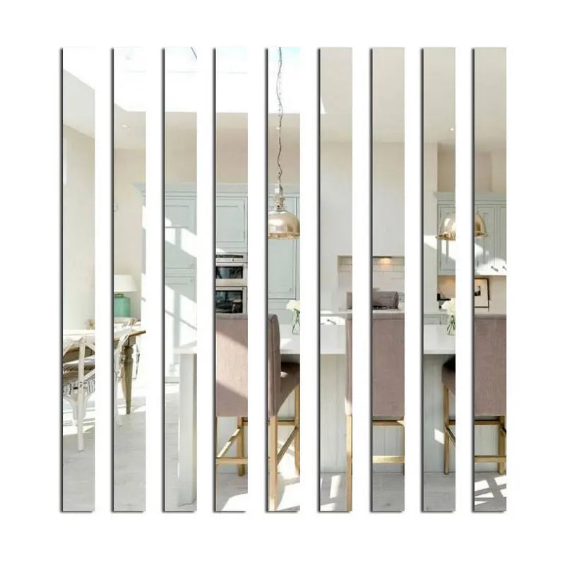 20pcs Simple Lines Acrylic 3D Wall Stickers DIY Background Mirror Strips Ceiling Waist Line Living Dining Room Art Home Decor