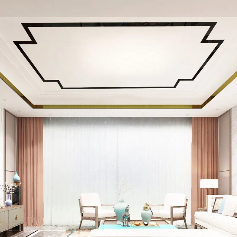20pcs Simple Lines Acrylic 3D Wall Stickers DIY Background Mirror Strips Ceiling Waist Line Living Dining Room Art Home Decor