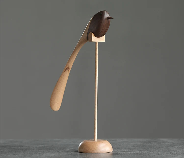 Danish wood ornaments jewelry carving wooden play Home Furnishing Nordic style puppet Home Furnishing features wood bird