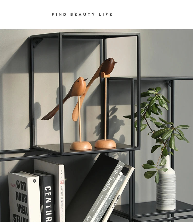Danish wood ornaments jewelry carving wooden play Home Furnishing Nordic style puppet Home Furnishing features wood bird