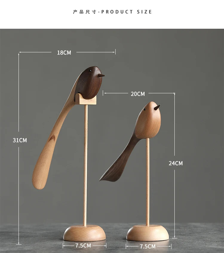 Danish wood ornaments jewelry carving wooden play Home Furnishing Nordic style puppet Home Furnishing features wood bird