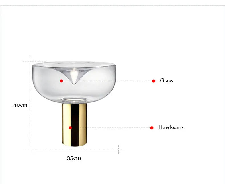 Aella table lamp luxury art clear glass lamp creative Bedroom office marble desk Lamp side table lights foyer Decorative lamp