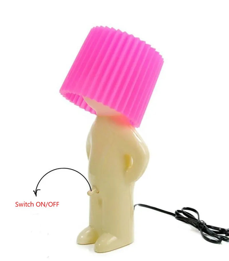 Homhi Dick Lamp Naughty Boy Mr.P Table Night Light Lamp Home Bedroom Decor Gift Novel a Little Shy Man Candy Colors HTL-060