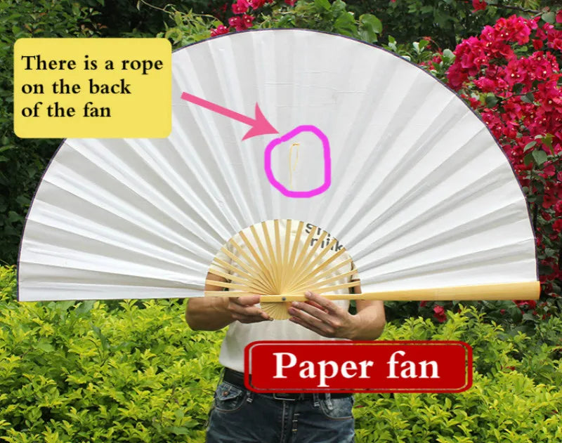 Large Blank Golden Foils Xuan Paper Fan Retro Wall Mount Painting Calligraphy DIY Paper Fan Oversize Home Decorative Folding Fan