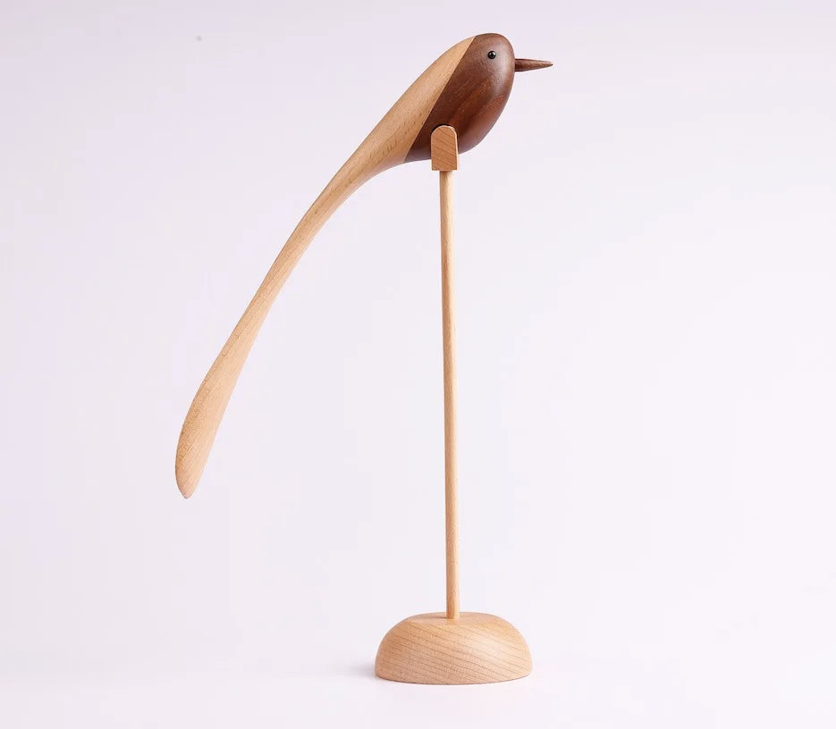 Danish wood ornaments jewelry carving wooden play Home Furnishing Nordic style puppet Home Furnishing features wood bird