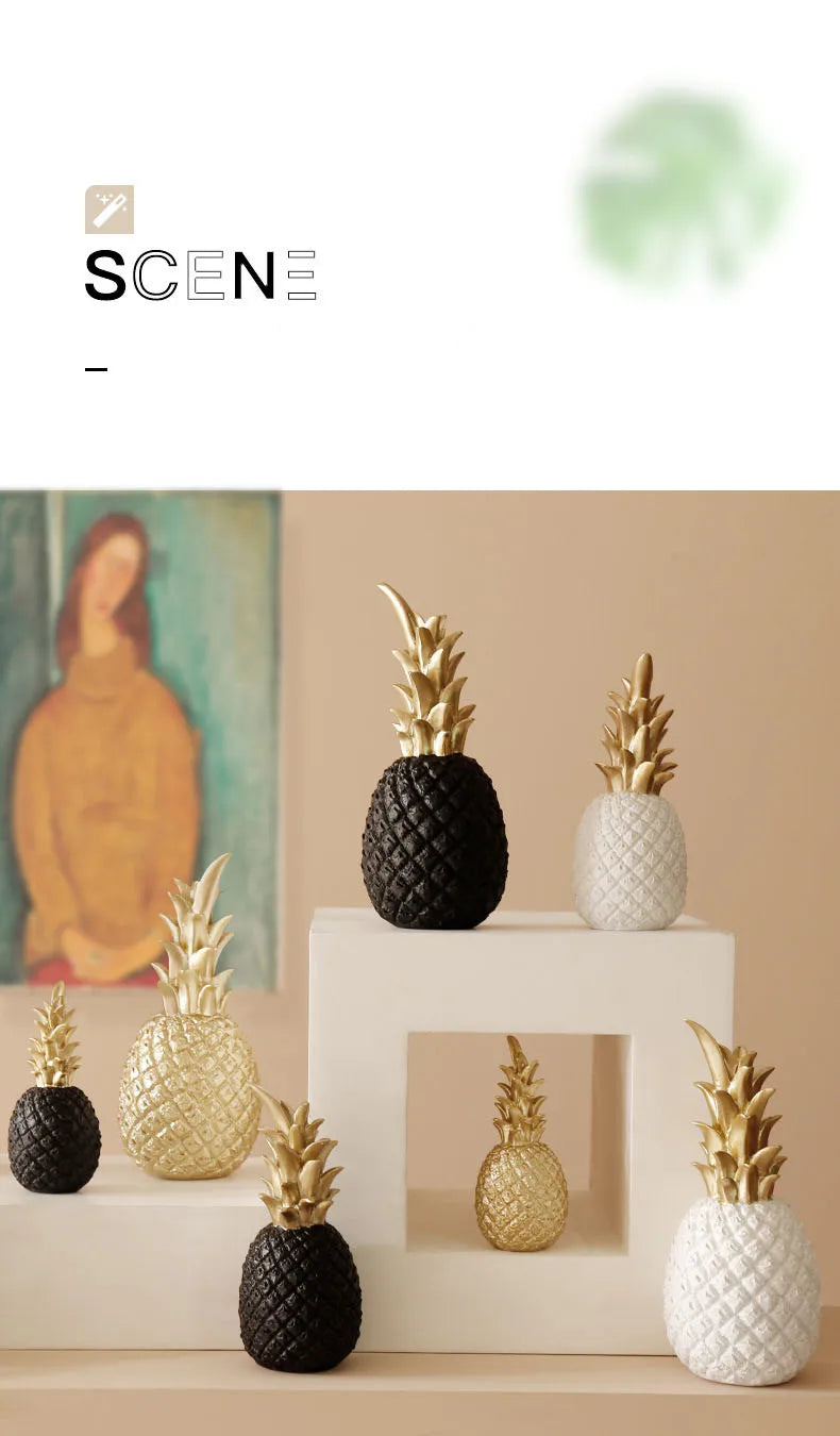 Nordic Modern Home Decor Pineapple Fruit Synthetic Resin Craft Window Desktop Display Props Living Room Home Decoration Crafts