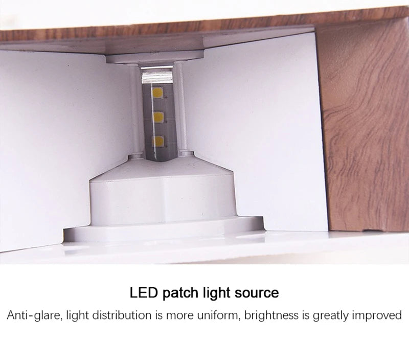 Nordic Wood Wall Lamp LED Original Wooden Walnut Square Room Decor Wall Sconce Bedroom Living Rooms Study Staircase Light Lustre