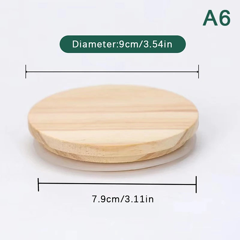 Wooden Lids Silica Gel Circle Seal Up Cover Pine Wood Cover Flower Wood Cover Seal Up Cani Storage Jar Handmade Candle Cup Lid
