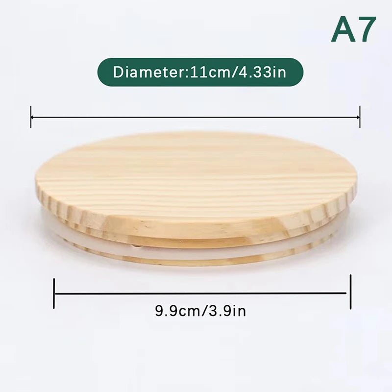 Wooden Lids Silica Gel Circle Seal Up Cover Pine Wood Cover Flower Wood Cover Seal Up Cani Storage Jar Handmade Candle Cup Lid