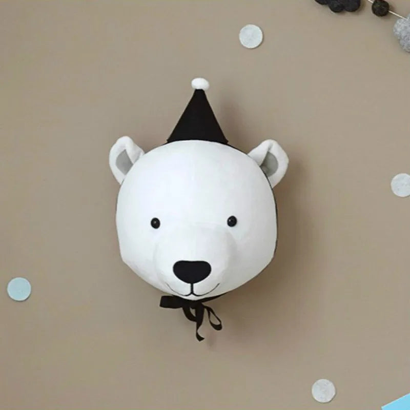 Wall Decoration Animal Head Soft Wall Hanging Ins Nordic Style Children's Room Creative Decoration Hanging Elephant