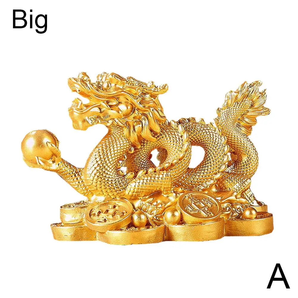 Chinese auspicious Money Dragon statuette Resin sculpture Feng Shui Decoration Home living room bedroom office Figurines