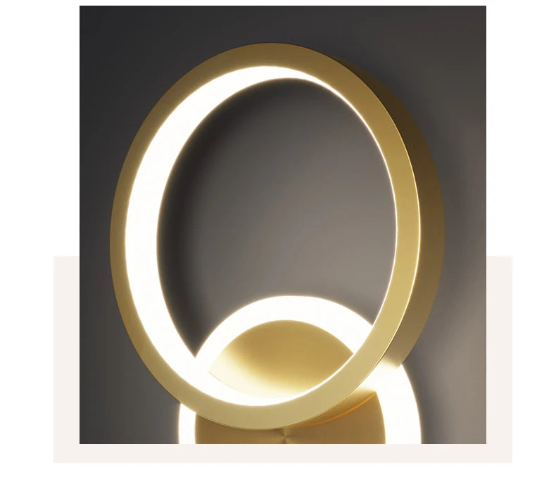 Modern Wall Sconce Light Fixture Indoor Lighting Bedside Lamp Led Home Decor Corridor Bedroom Living Room Acrylic Art Round gold
