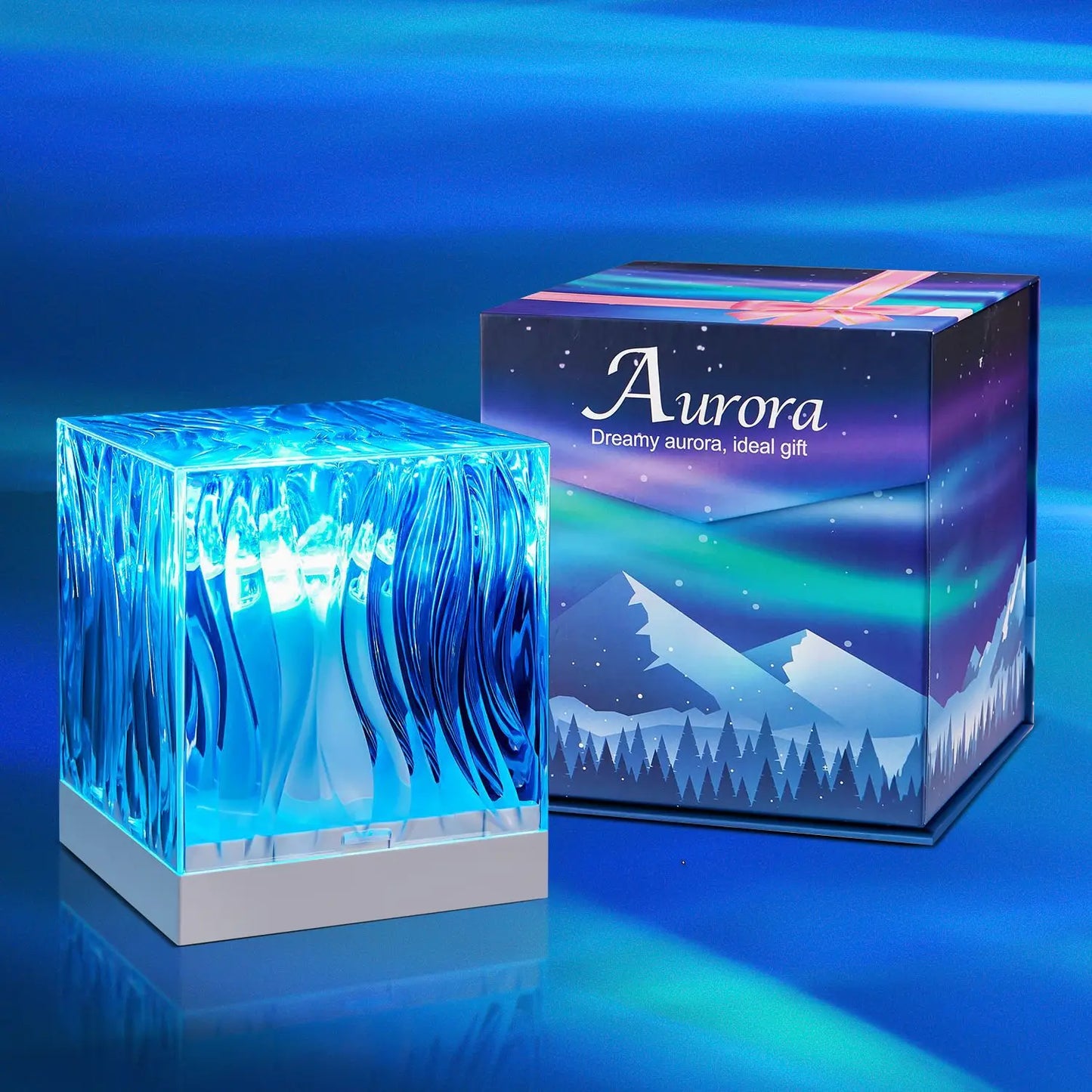 Ins Style RGB Remote Dynamic Rotary Water Ripple Dream Aurora Projector Home Bedroom Decor Northern Lights Table Lamp