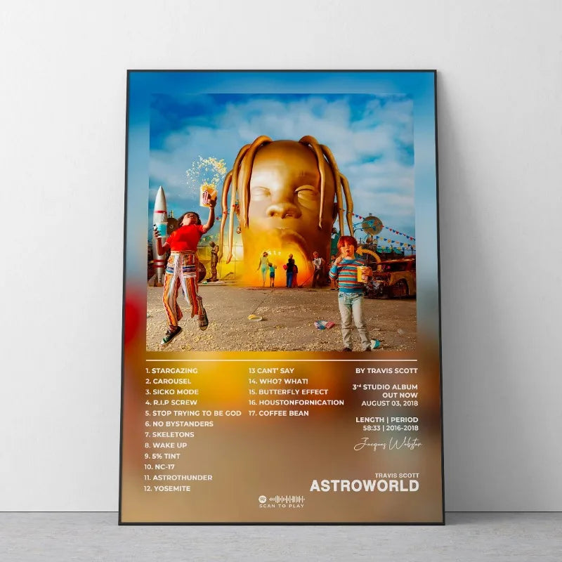 Travis Scott Rodeo Astroworld Music Album Cover Series Art Poster Canvas Painting Wall Print Picture for Living Room Home Decor