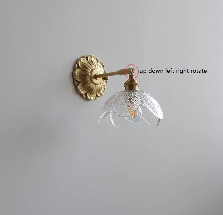 IWHD Smoke Gray Glass LED Wall Light Sconce Copper Arm Adjustable Bedroom Living Room Stair Beside Lamp Applique Murale Wandlamp