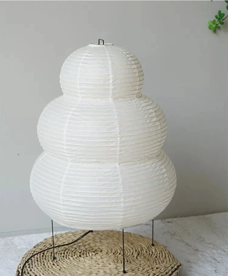 Japanese Wabi-sabi Tripod Floor Lamp Bedroom Bedside Living Dining Room Study Loft Decor Desk Light White Rice Paper Table Lamp