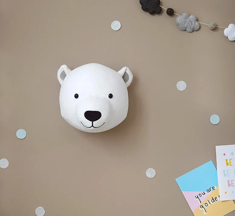 Wall Decoration Animal Head Soft Wall Hanging Ins Nordic Style Children's Room Creative Decoration Hanging Elephant