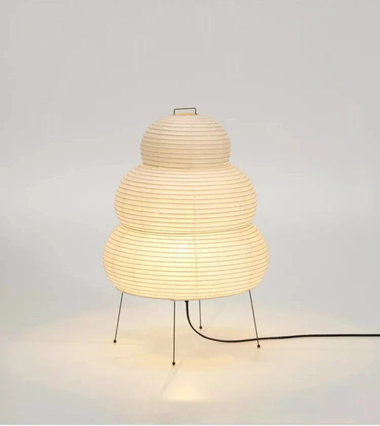 Japanese Wabi-sabi Tripod Floor Lamp Bedroom Bedside Living Dining Room Study Loft Decor Desk Light White Rice Paper Table Lamp
