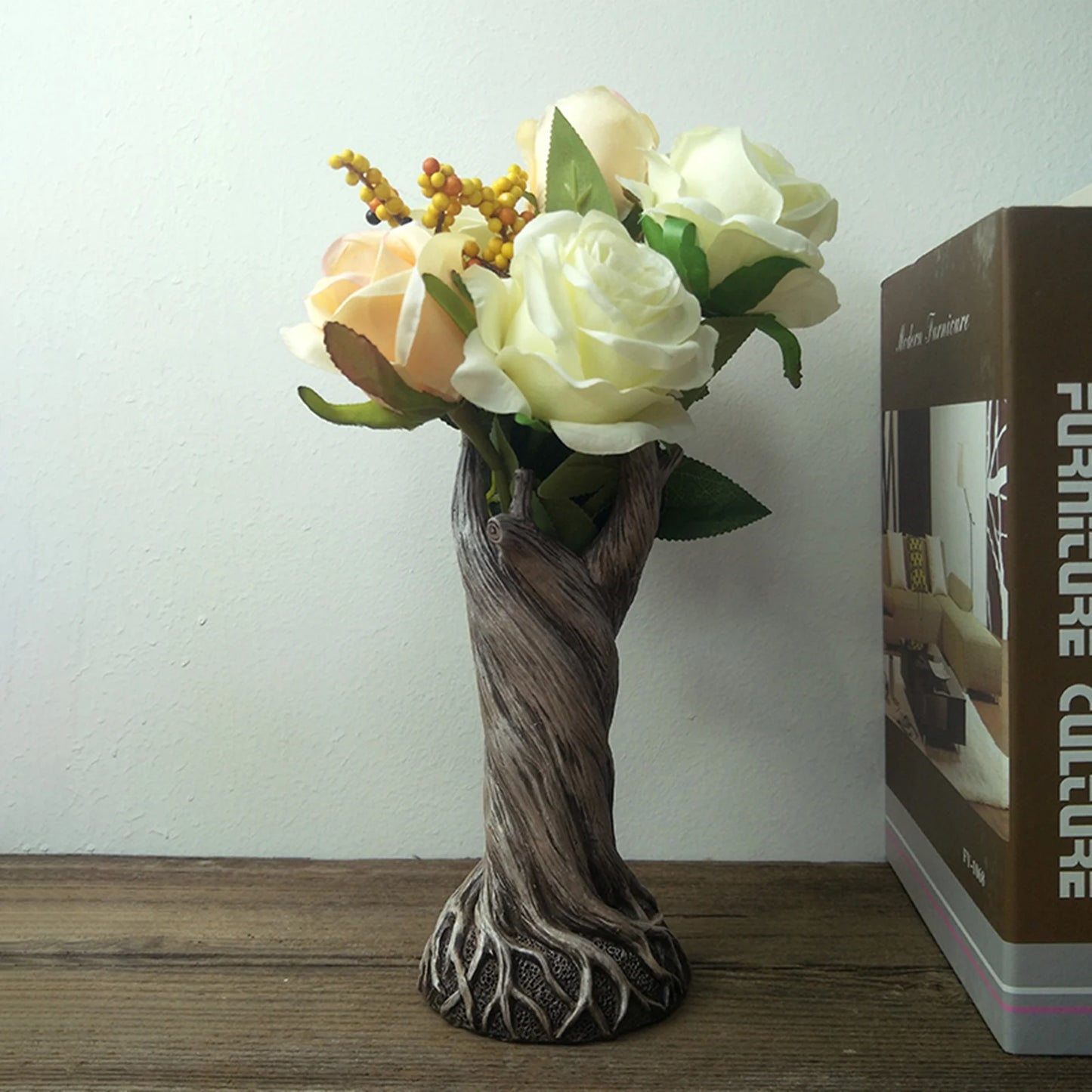 Dry Floral Plant Vase Ornament Creative Resin Indoor Statue Vase for Birthday Gifts New Year's Gifts