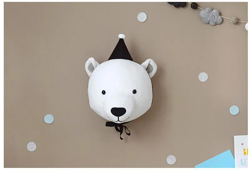 Wall Decoration Animal Head Soft Wall Hanging Ins Nordic Style Children's Room Creative Decoration Hanging Elephant