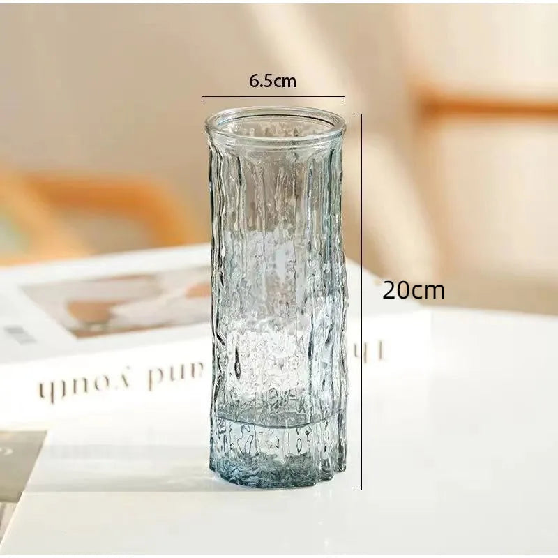 Transparent Glass Vase Flower Arrangement Art Dried Fresh Flowers Roses Office Desktop Living Room Bedroom Wedding Dining Room
