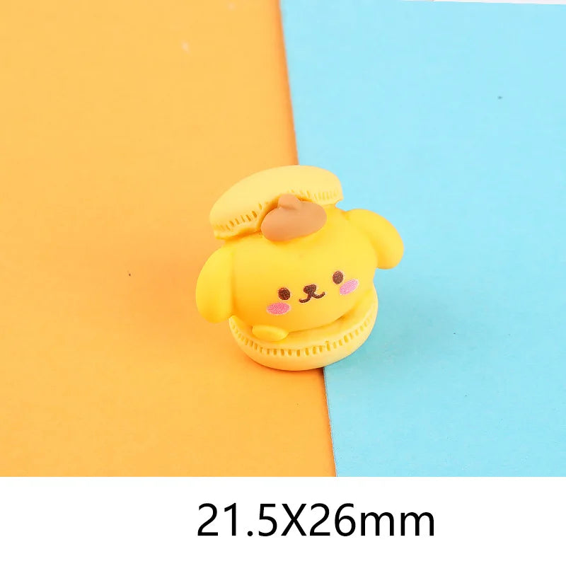 5pcs Kawaii Cartoon Resin Animal Cake Fake Food 3D Mini Figures Crafts Miniatures Phone Decoration Decorative Sculptures Statue