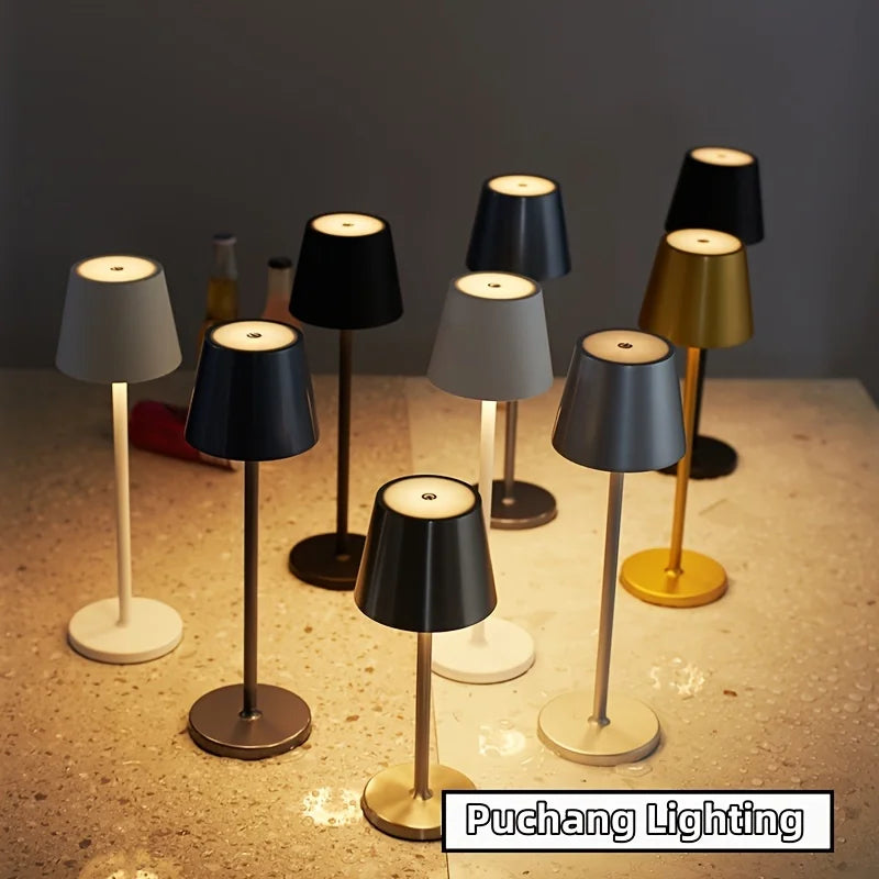 Rechargeable Table Lamp Touch Sensor LED Desktop Night Light Wireless Reading Lamp For Hotel Bar Restaurant Bedroom Decor Light
