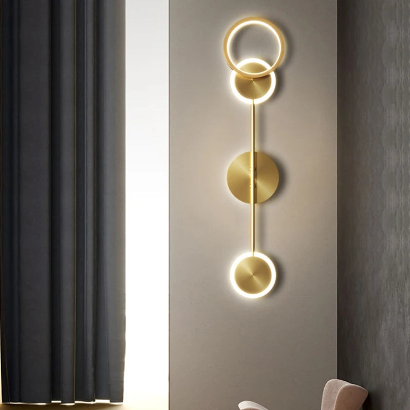 Modern Wall Sconce Light Fixture Indoor Lighting Bedside Lamp Led Home Decor Corridor Bedroom Living Room Acrylic Art Round gold