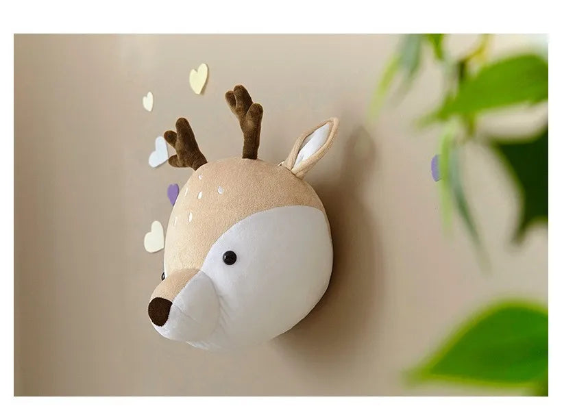 Wall Decoration Animal Head Soft Wall Hanging Ins Nordic Style Children's Room Creative Decoration Hanging Elephant