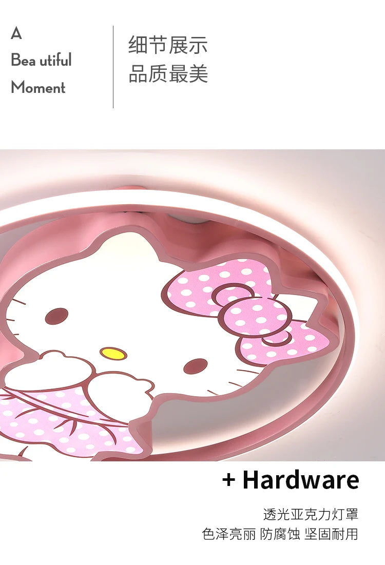 Kawaii Led Ceiling Lights For Kids Baby Room Decor Cute Kitty Ceiling Light Girl Room Lamp Pink Cartoon Cat Plafonnier Bedroom