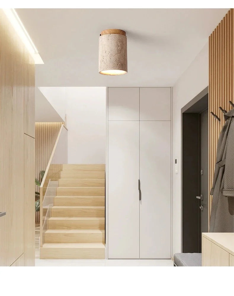Nordic Modern Stone Ceiling Lamp Bedroom Corridor Flush Mounted Foyer Hallway Lights Fixture Staircase Indoor Lighting Decor Led