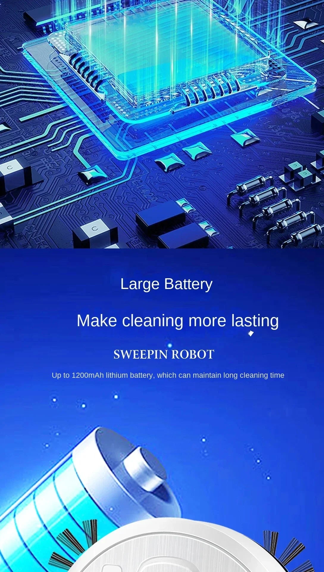 Robot Vacuum Cleaner With Wet And Dry Function And 9800pa Suction Intelligent Obstacle Avoidance And 7-week Battery Life