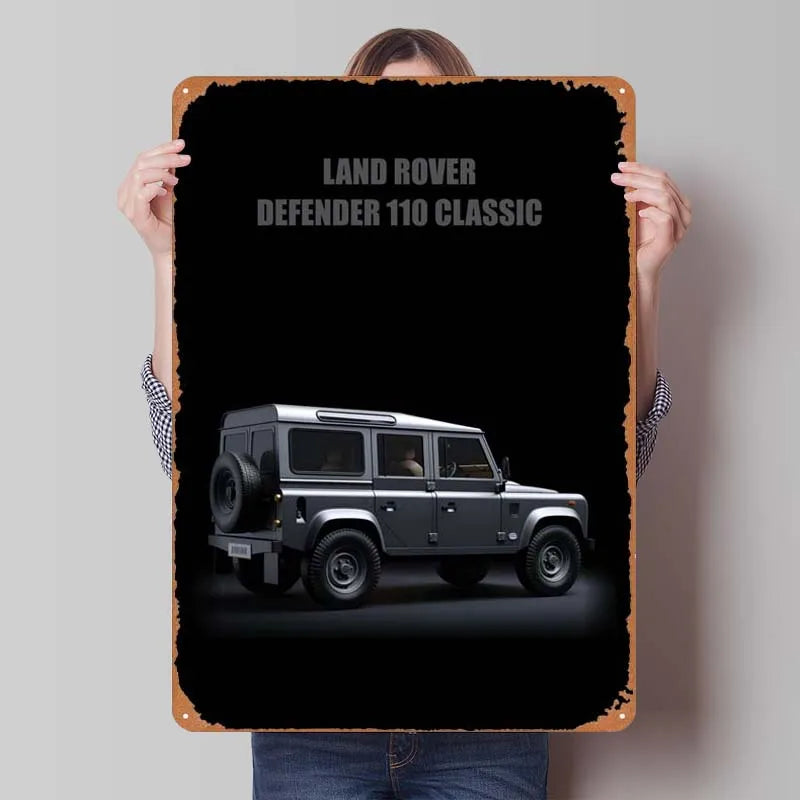Land Rover Metal Sign Cars Poster Interior Retro Tinplate Sign Plaque for Garage Wall Art Decoration Gaming Room Decoration Man