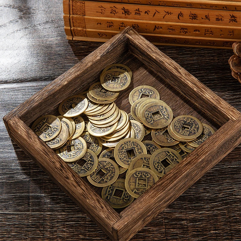 5Pcs Chinese Fortune Coins Feng Shui Coins Antique Fortune Luck Coins Ancient Chinese Dynasty Coin Hole Hanging Decor