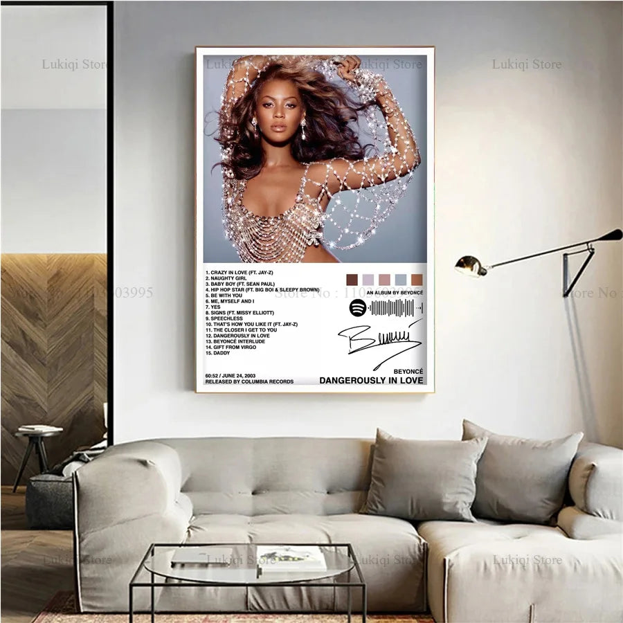 Poster Prints Beyoncé All Music Album Renaissance Cowboy Carter Bar Canvas Oil Painting Wall Art Picture Living Room Home Decor