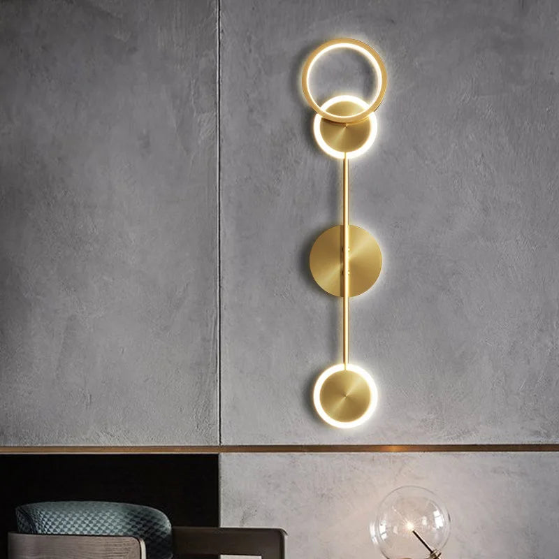 Modern Wall Sconce Light Fixture Indoor Lighting Bedside Lamp Led Home Decor Corridor Bedroom Living Room Acrylic Art Round gold