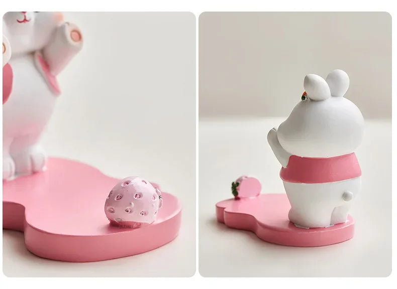 Home Decor Exquisite Kittens Figurines Miniatures Lovely Decor Ornaments Desktop Mobile Phone Bracket Office Desk Accessories