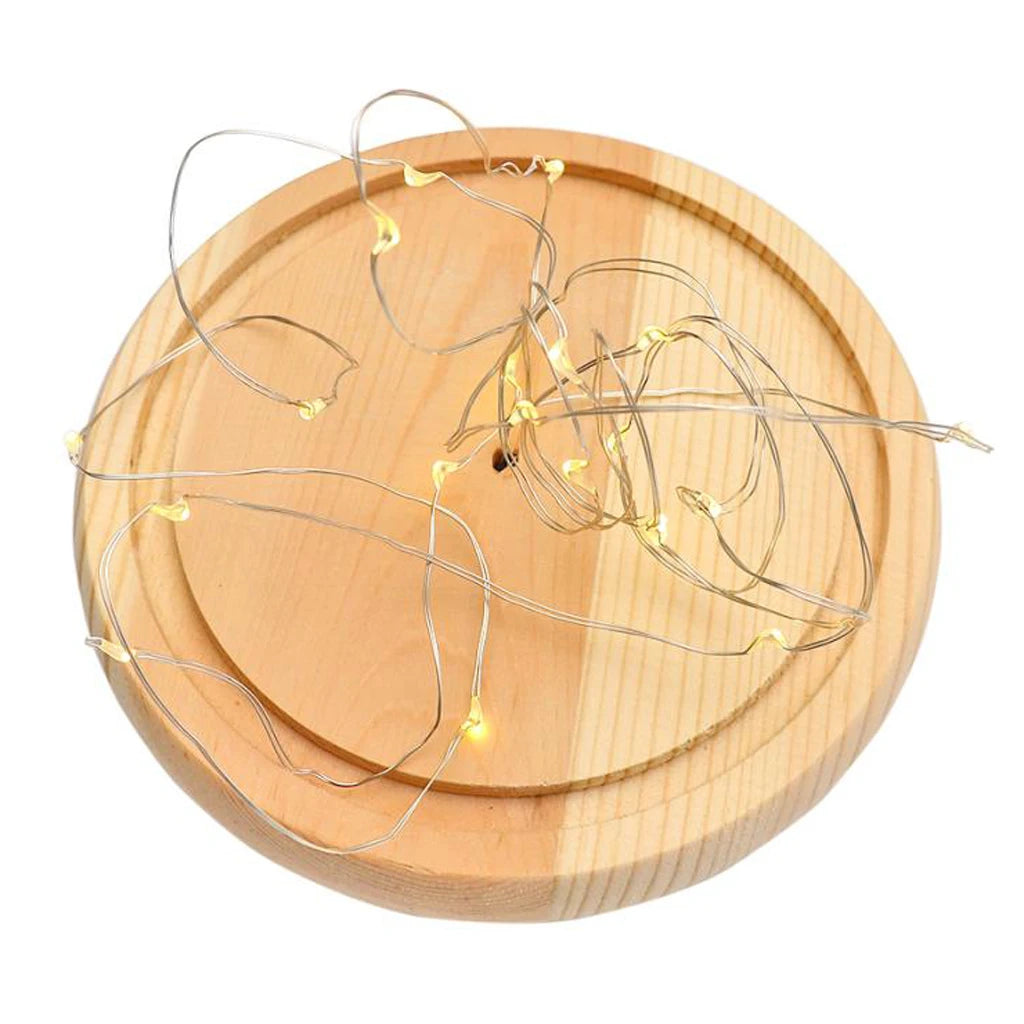 Brinkle Battery Operated LED Lights Wooden Base Clear Glass Cloche Dome Tabletop Decor for Home Decoration Gifts Party Decor