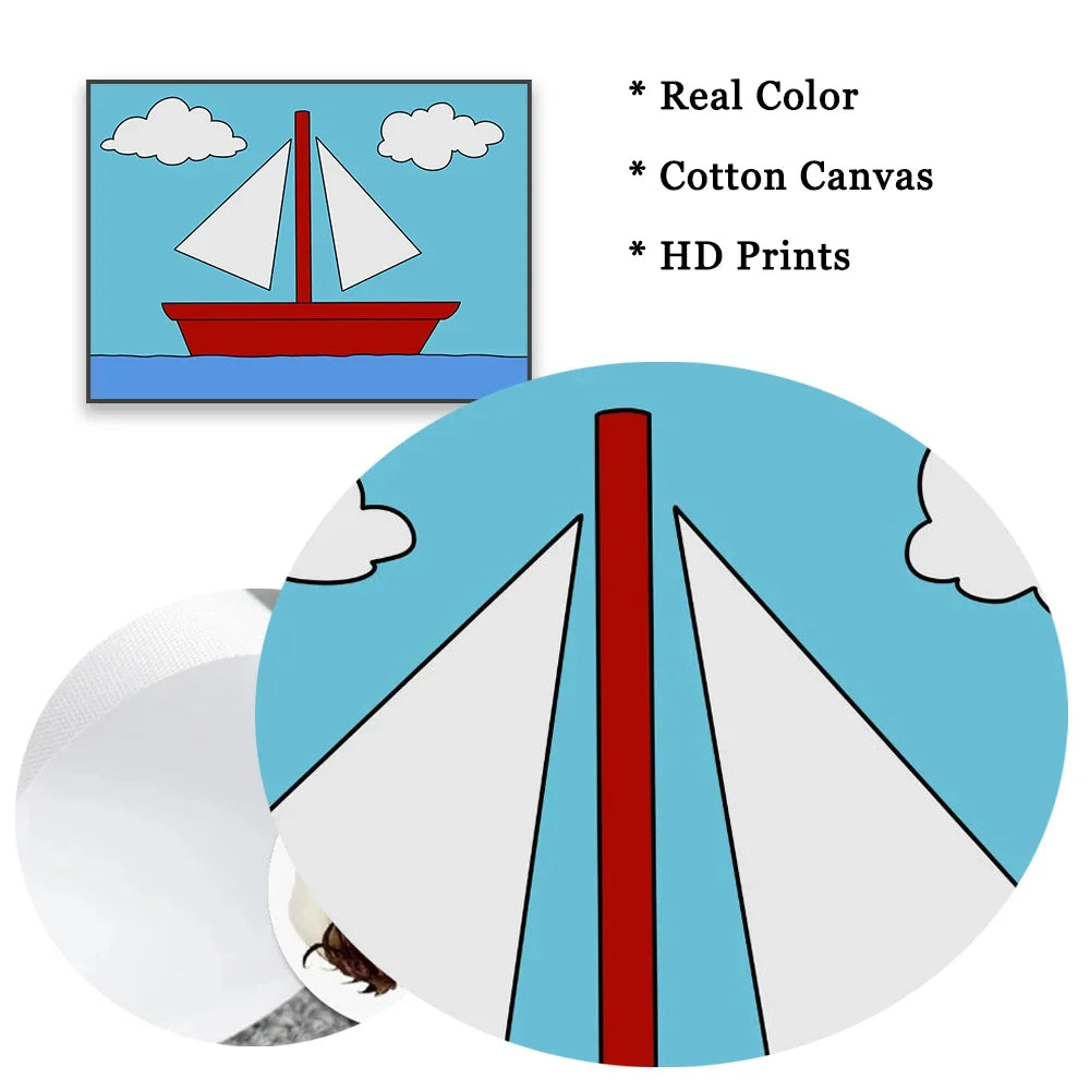 Simpsons Living Room Canvas Painting Movie Retro Funky Car Prints Simpsons Boat Landscape Poster Home Kids Bedroom Decor