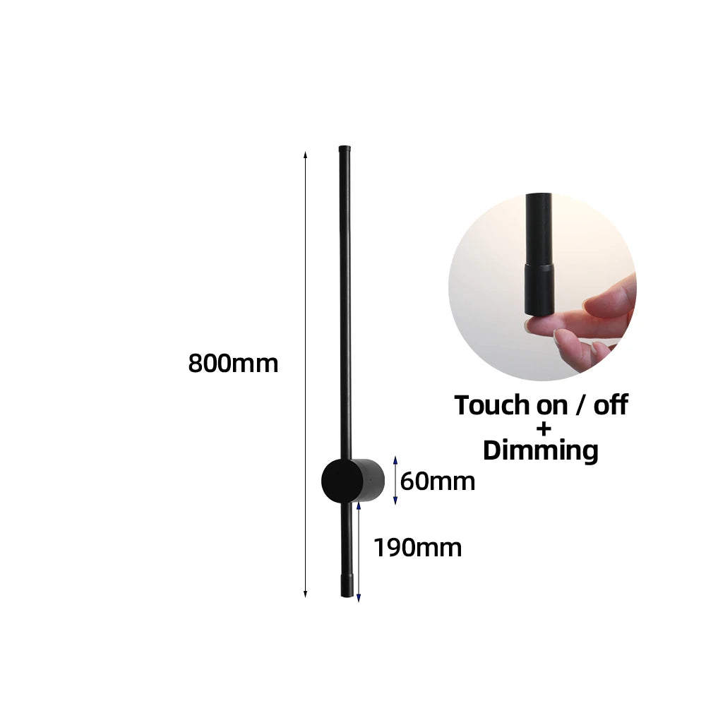 LUCKYLED Modern Led Wall Light AC85-290V Long Wall Lamp Sconce 100cm 120cm Interior Wall Light Bedside Bedroom Light Black White