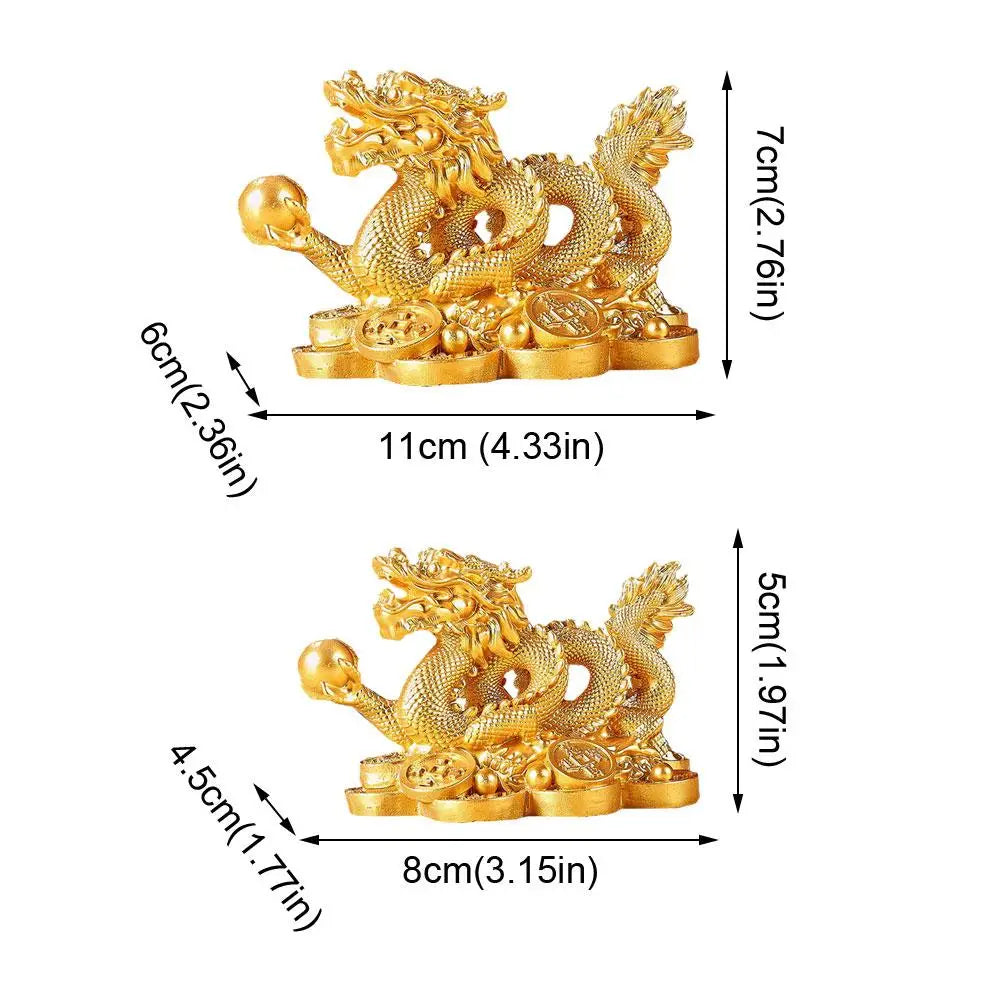 Chinese auspicious Money Dragon statuette Resin sculpture Feng Shui Decoration Home living room bedroom office Figurines