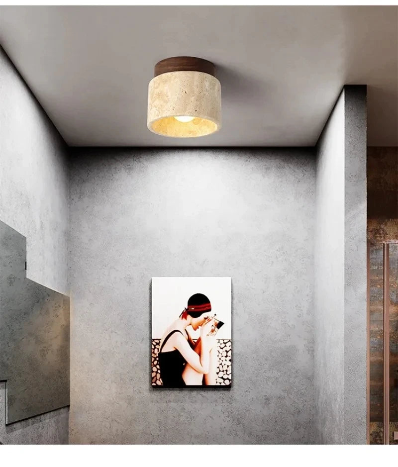 Nordic Modern Stone Ceiling Lamp Bedroom Corridor Flush Mounted Foyer Hallway Lights Fixture Staircase Indoor Lighting Decor Led