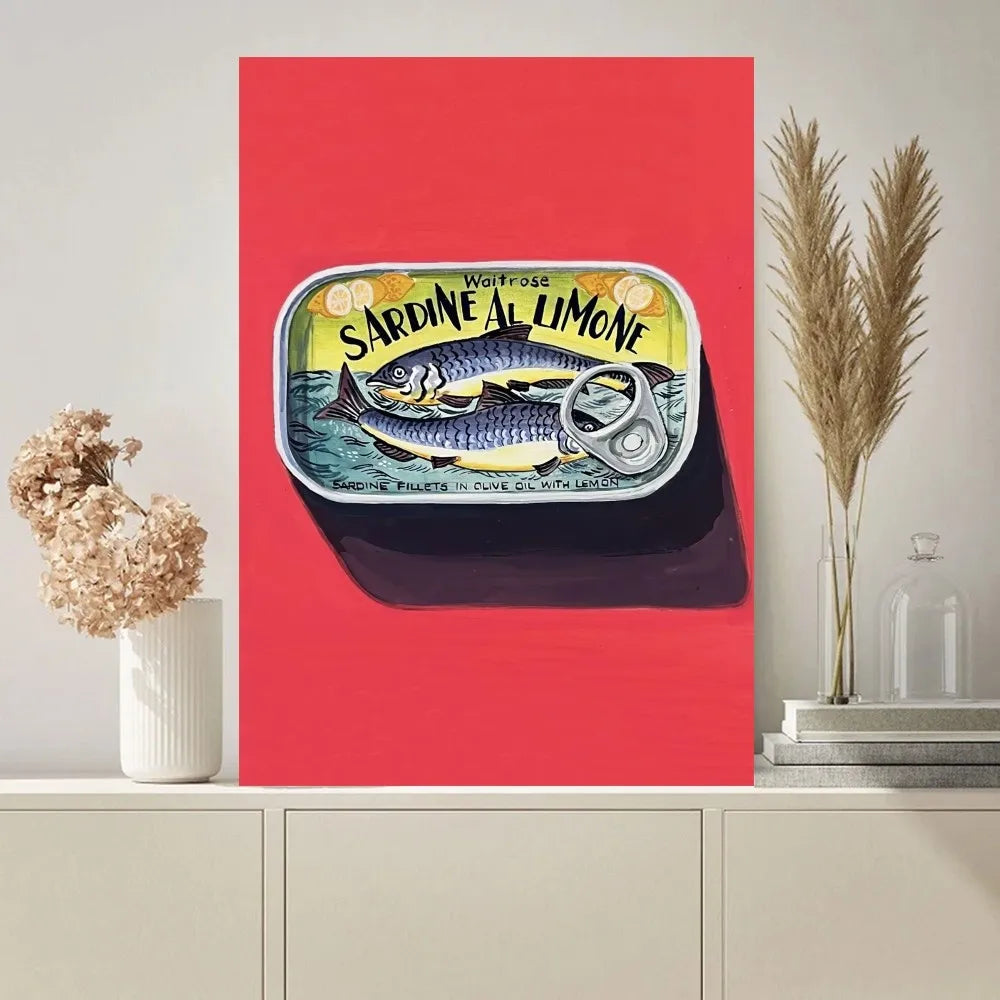 Cuadros Decoration Sardines Nordic Poster Paintings on The Wall Picture for Living Room Interior Painting Room Decoration