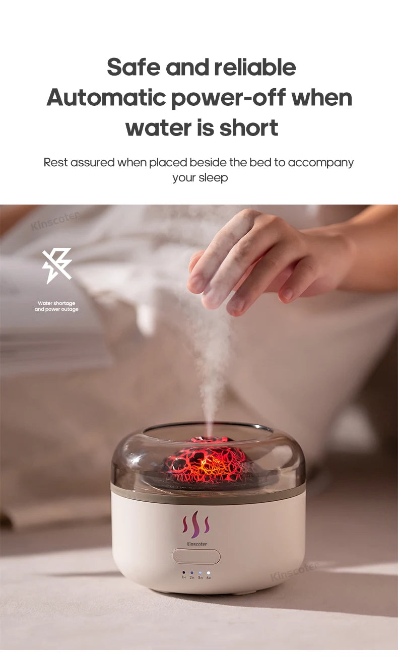 Portable Volcano Aroma Diffuser 160ml Essential Oil Air Humidifier Sprayer USB with LED Colorful Night Light for Home Office