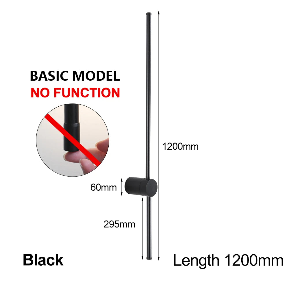 LUCKYLED Modern Led Wall Light AC85-290V Long Wall Lamp Sconce 100cm 120cm Interior Wall Light Bedside Bedroom Light Black White